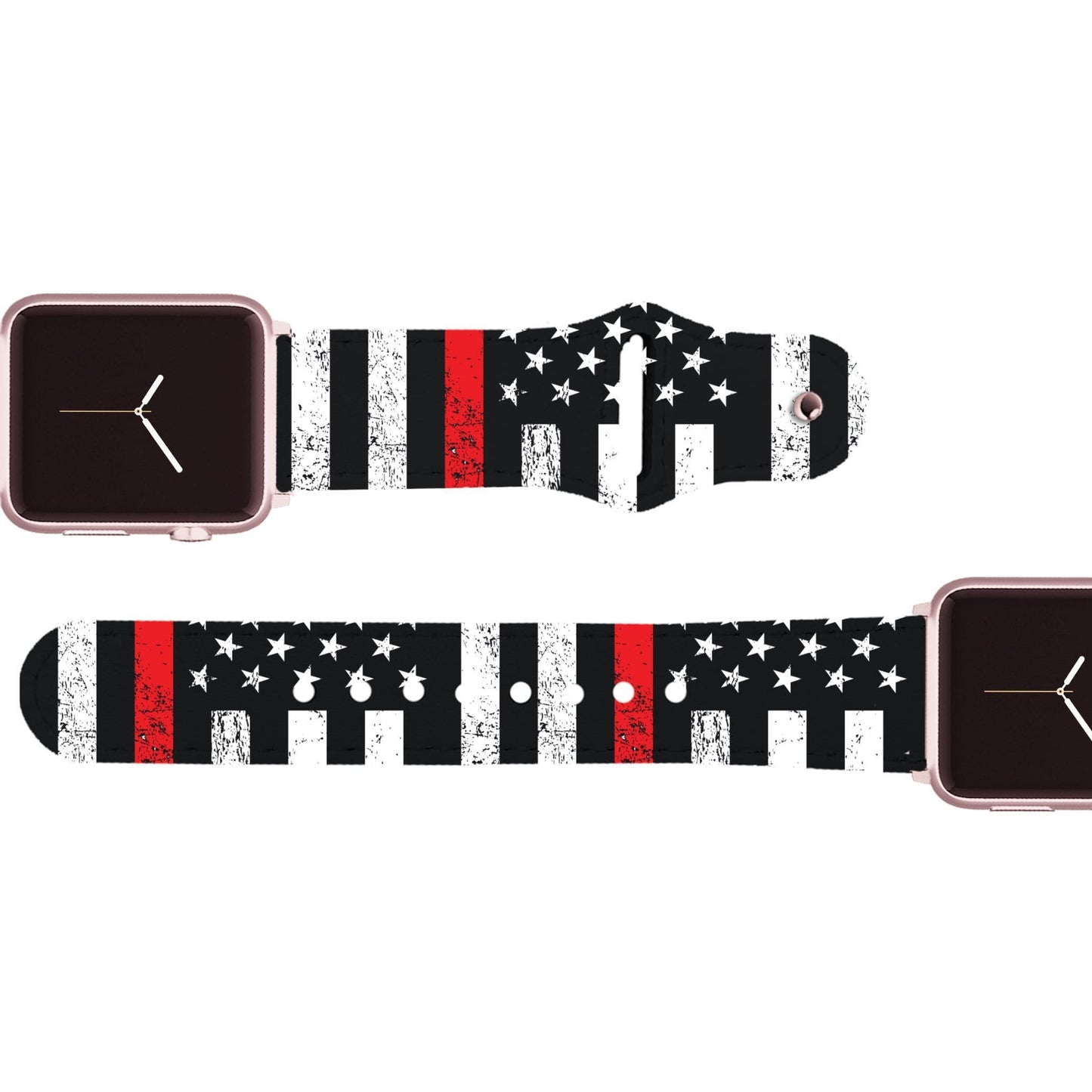 Red Stripe Flag Leather Apple Watch Band Apple Watch Band - Leather C4 BELTS