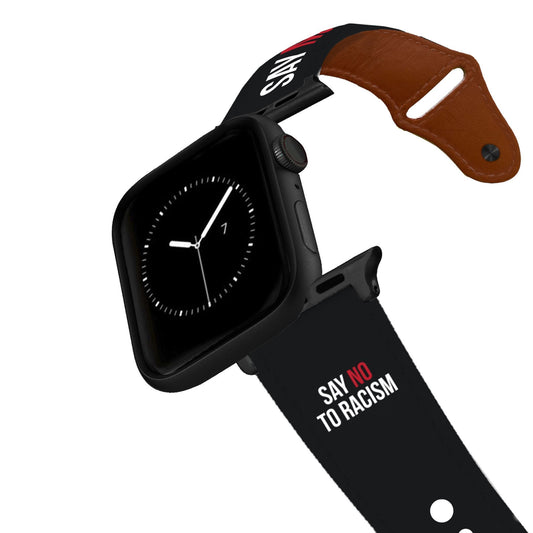 Say No To Racism Leather Apple Watch Band Apple Watch Band - Leather C4 BELTS