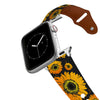 Sunflower Black Leather Apple Watch Band Apple Watch Band - Leather C4 BELTS
