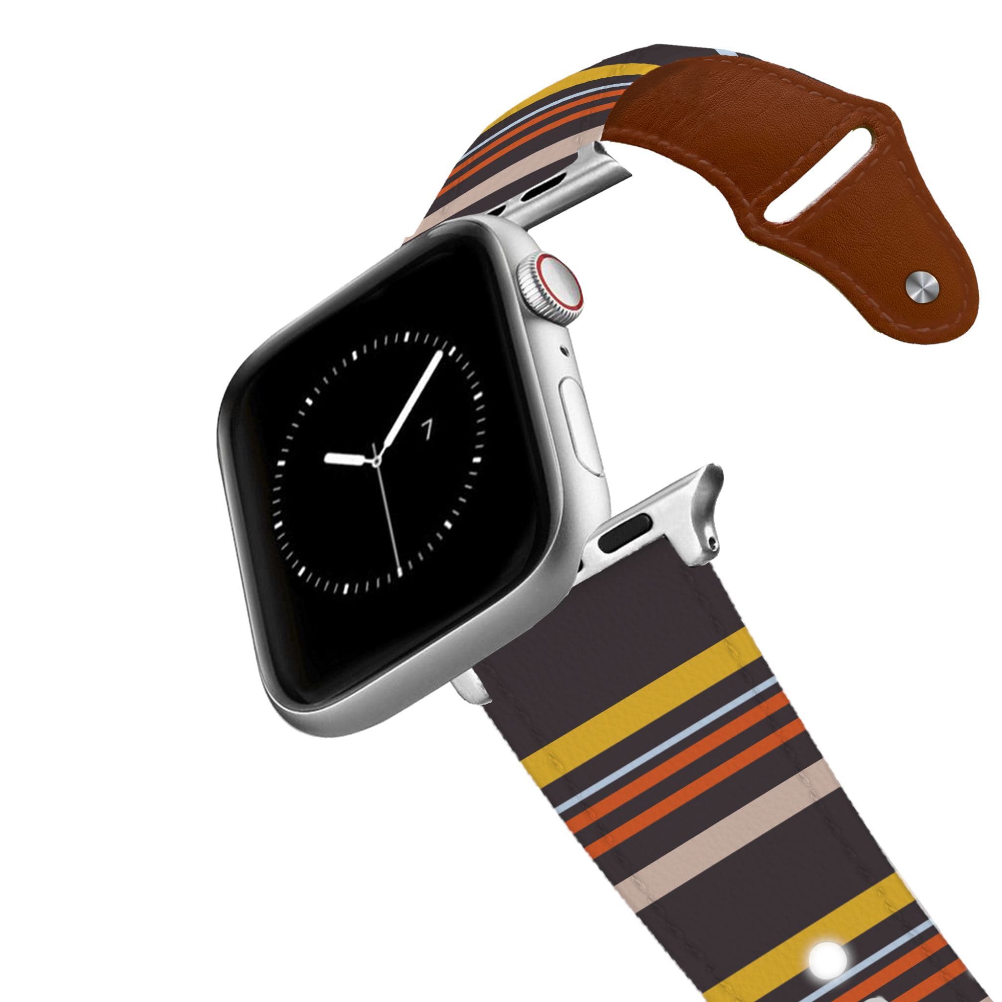Retro Stripes Warm Leather Apple Watch Band Apple Watch Band - Leather C4 BELTS