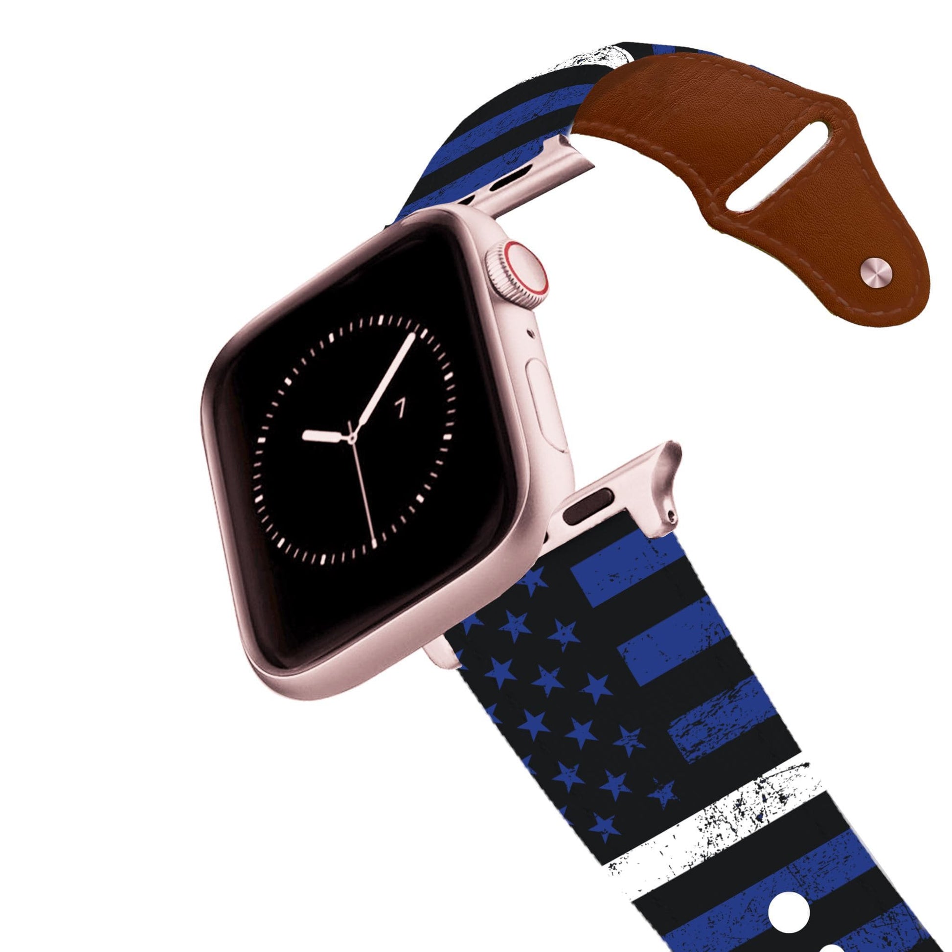White Stripe Flag Leather Apple Watch Band Apple Watch Band - Leather C4 BELTS