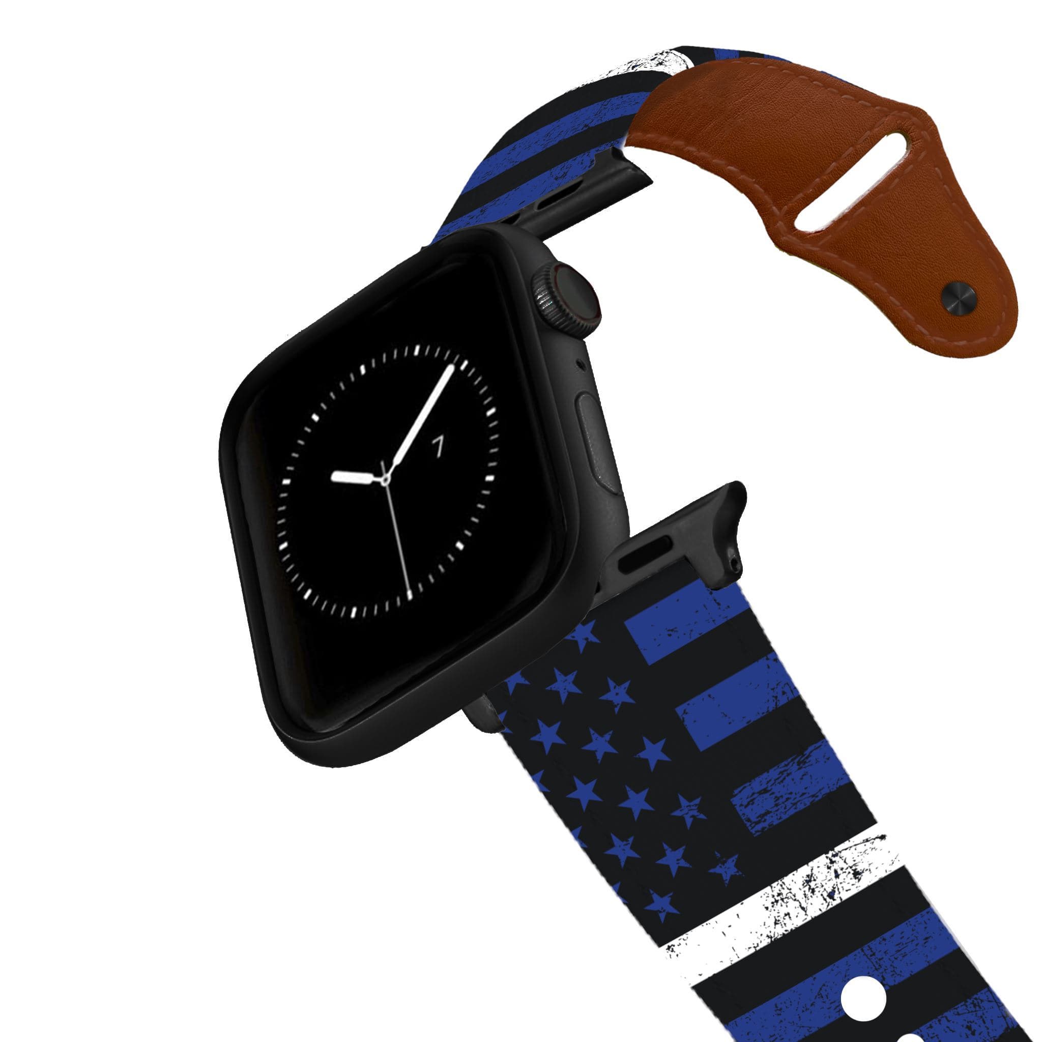 White Stripe Flag Leather Apple Watch Band Apple Watch Band - Leather C4 BELTS