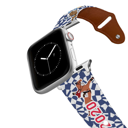 Olympic Blue Leather Apple Watch Band Apple Watch Band - Leather C4 BELTS