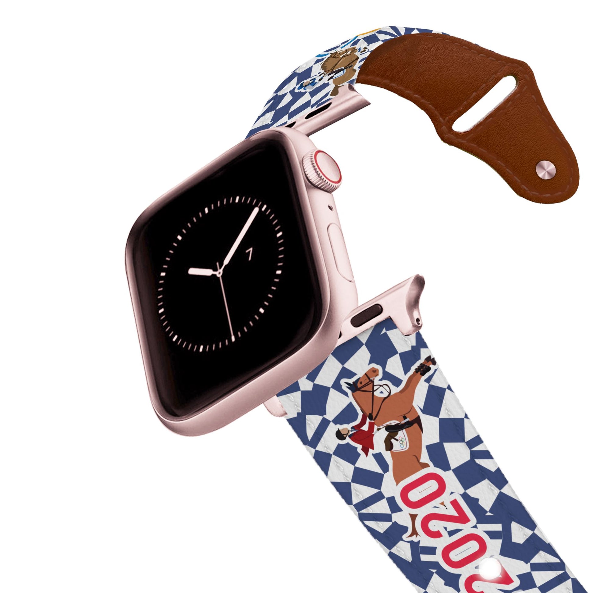 Olympic Blue Leather Apple Watch Band Apple Watch Band - Leather C4 BELTS