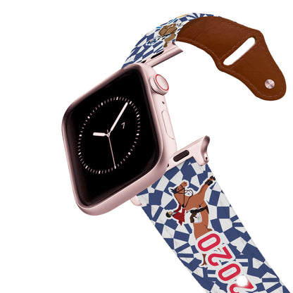Olympic Blue Leather Apple Watch Band Apple Watch Band - Leather C4 BELTS