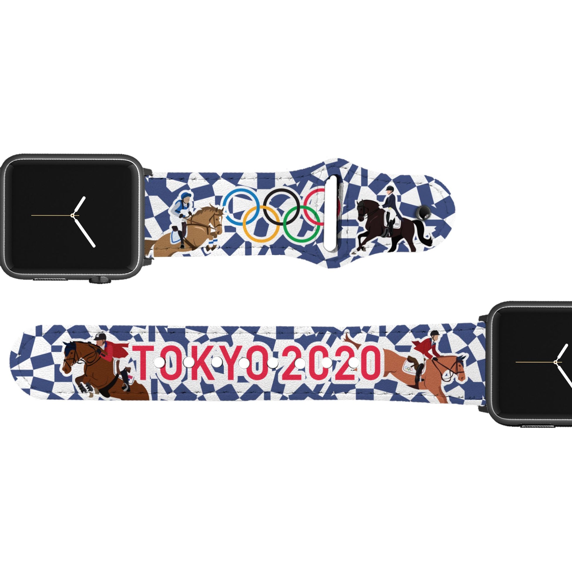 Olympic Blue Leather Apple Watch Band Apple Watch Band - Leather C4 BELTS