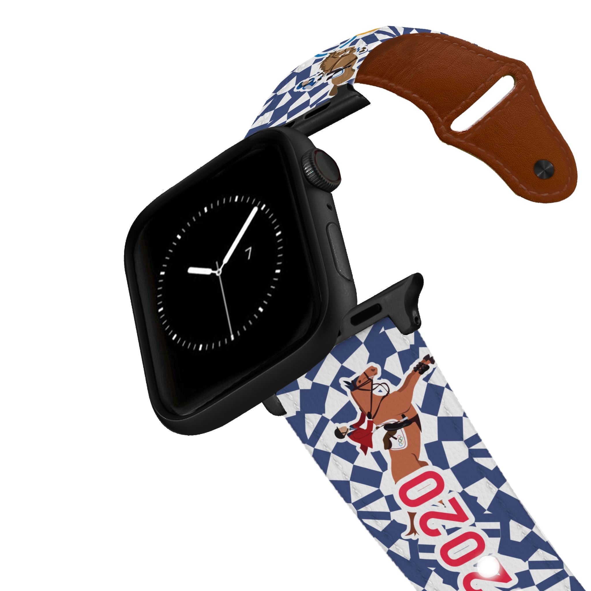 Olympic Blue Leather Apple Watch Band Apple Watch Band - Leather C4 BELTS