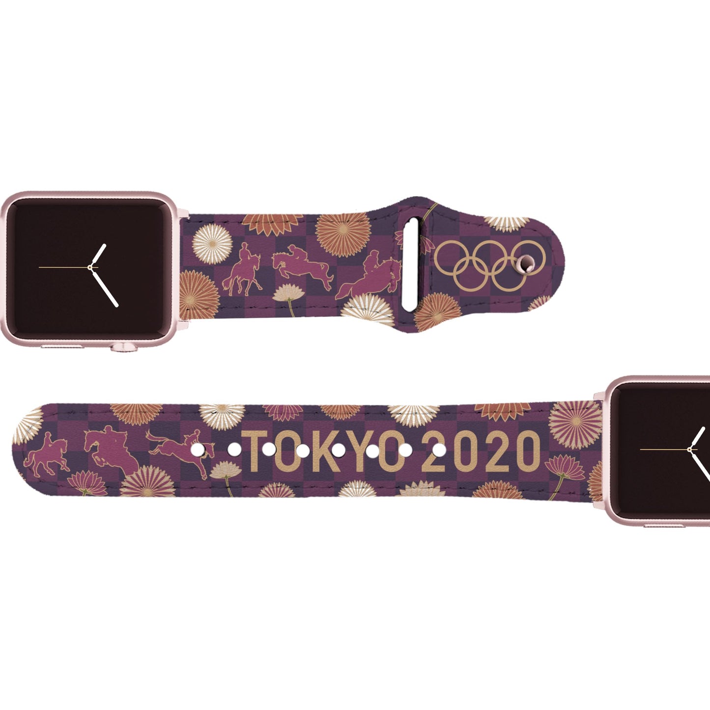 Olympic Flowers Leather Apple Watch Band Apple Watch Band - Leather C4 BELTS