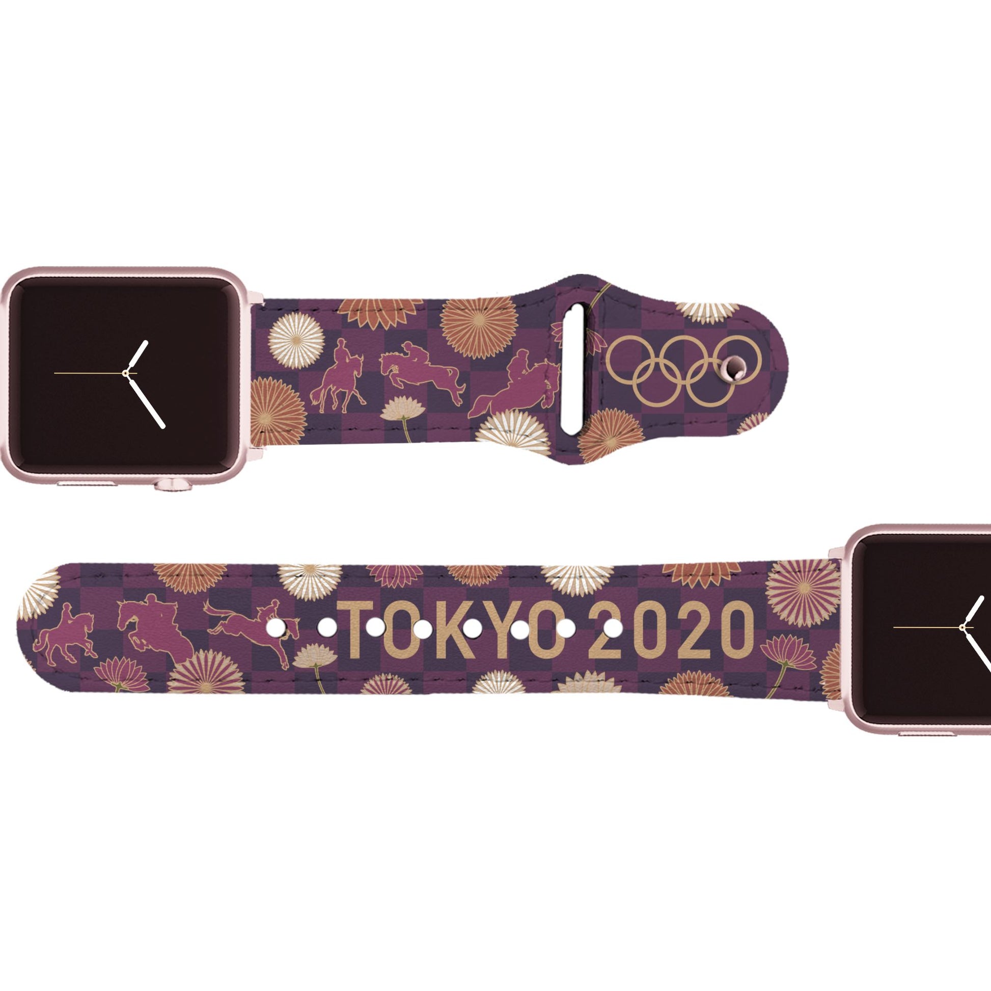 Olympic Flowers Leather Apple Watch Band Apple Watch Band - Leather C4 BELTS