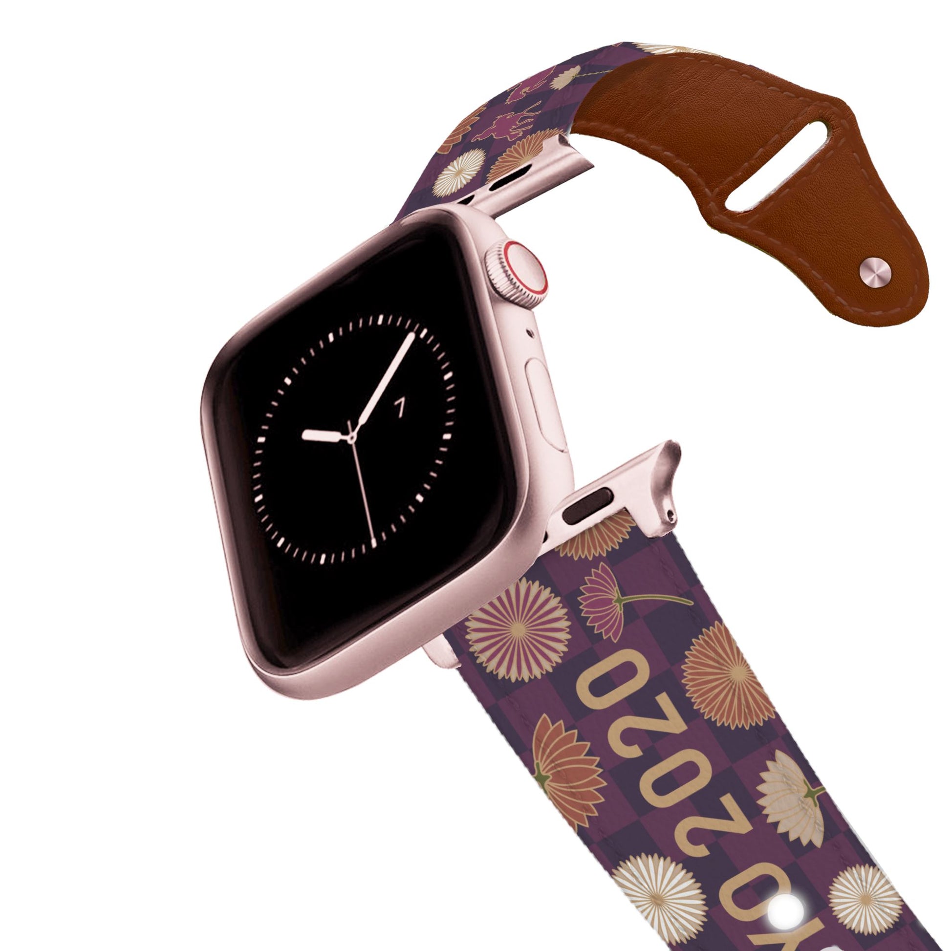 Olympic Flowers Leather Apple Watch Band Apple Watch Band - Leather C4 BELTS