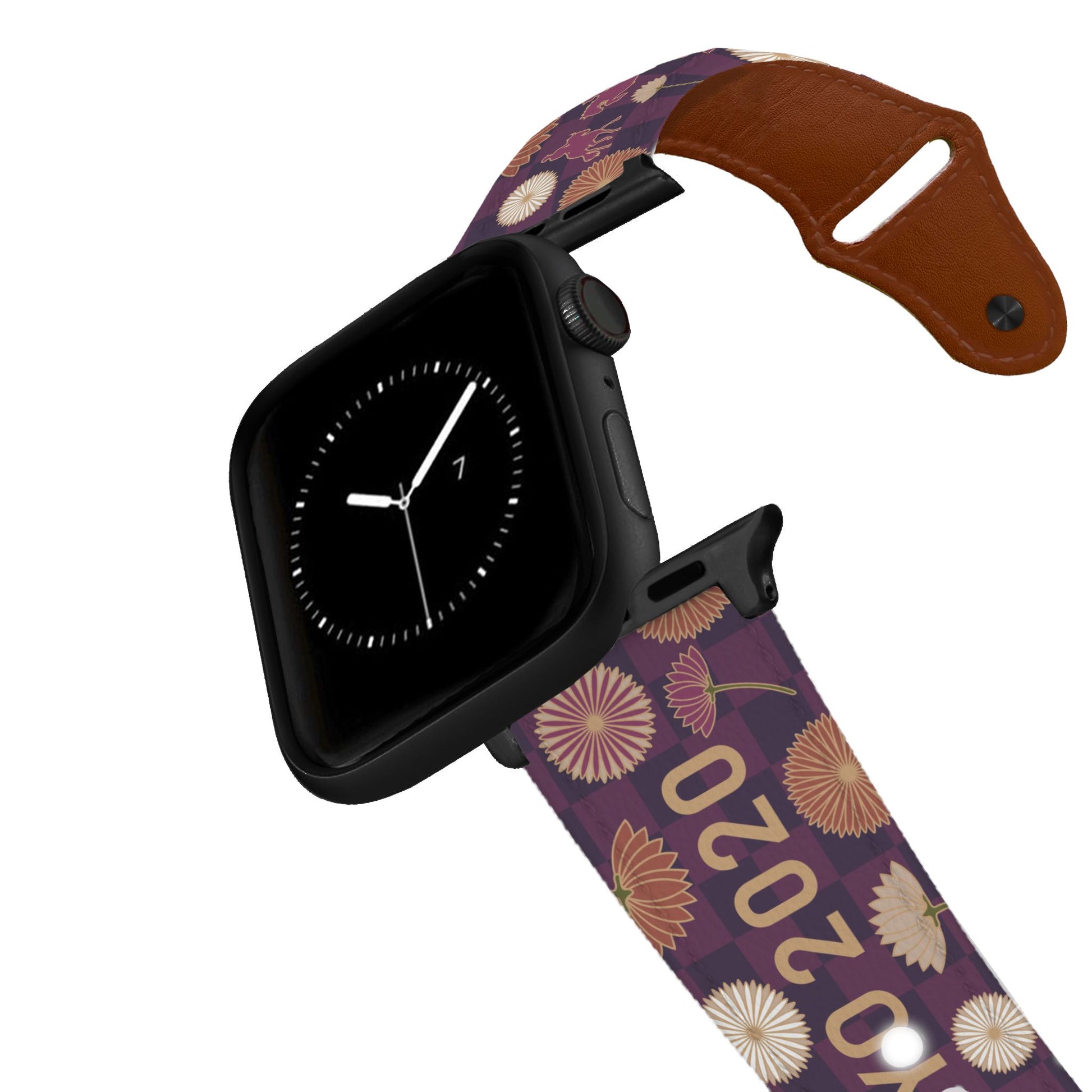 Olympic Flowers Leather Apple Watch Band Apple Watch Band - Leather C4 BELTS
