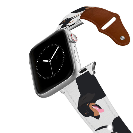 Black and Tan Coonhound Leather Apple Watch Band Apple Watch Band - Leather C4 BELTS