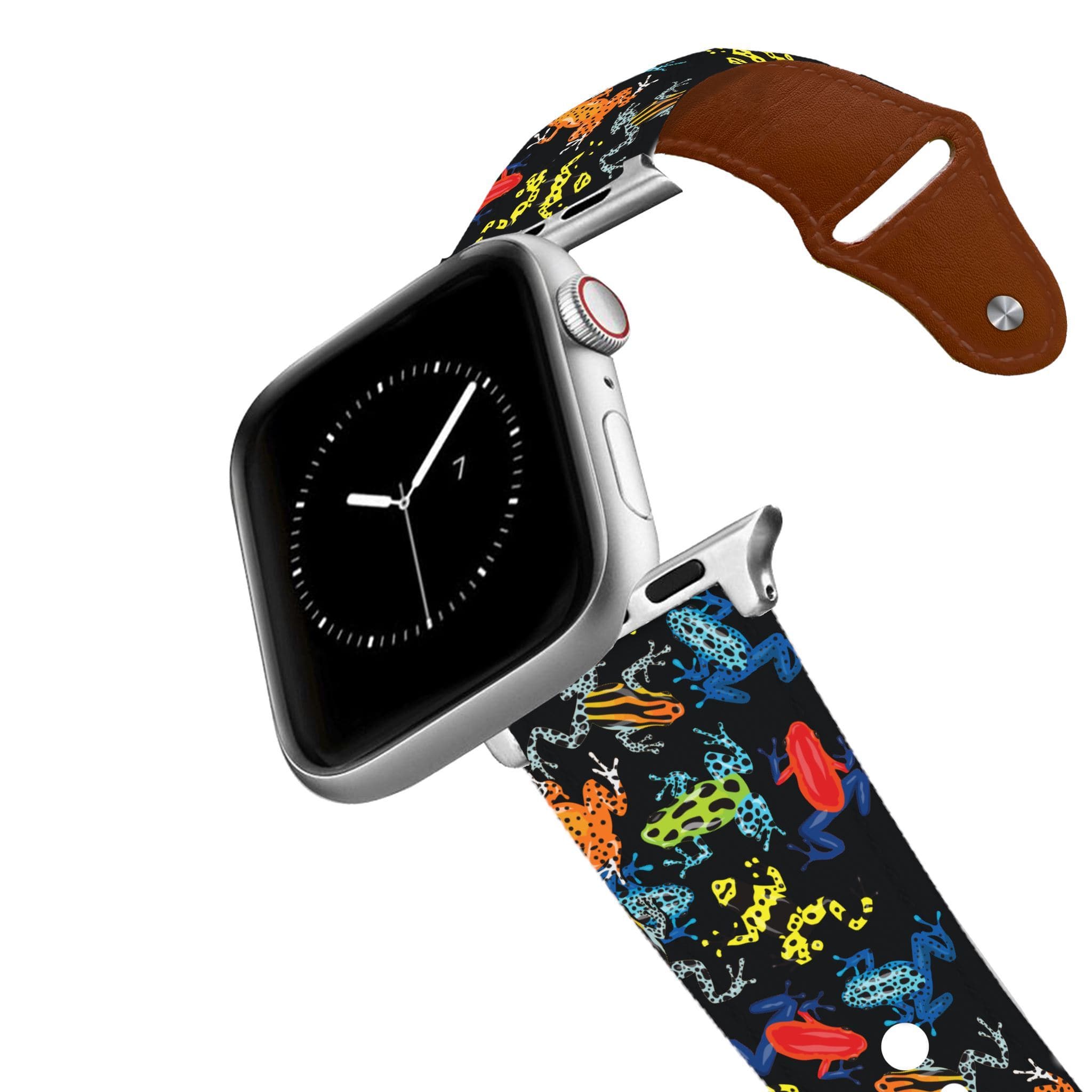 Dart Frogs Black Leather Apple Watch Band Apple Watch Band - Leather C4 BELTS