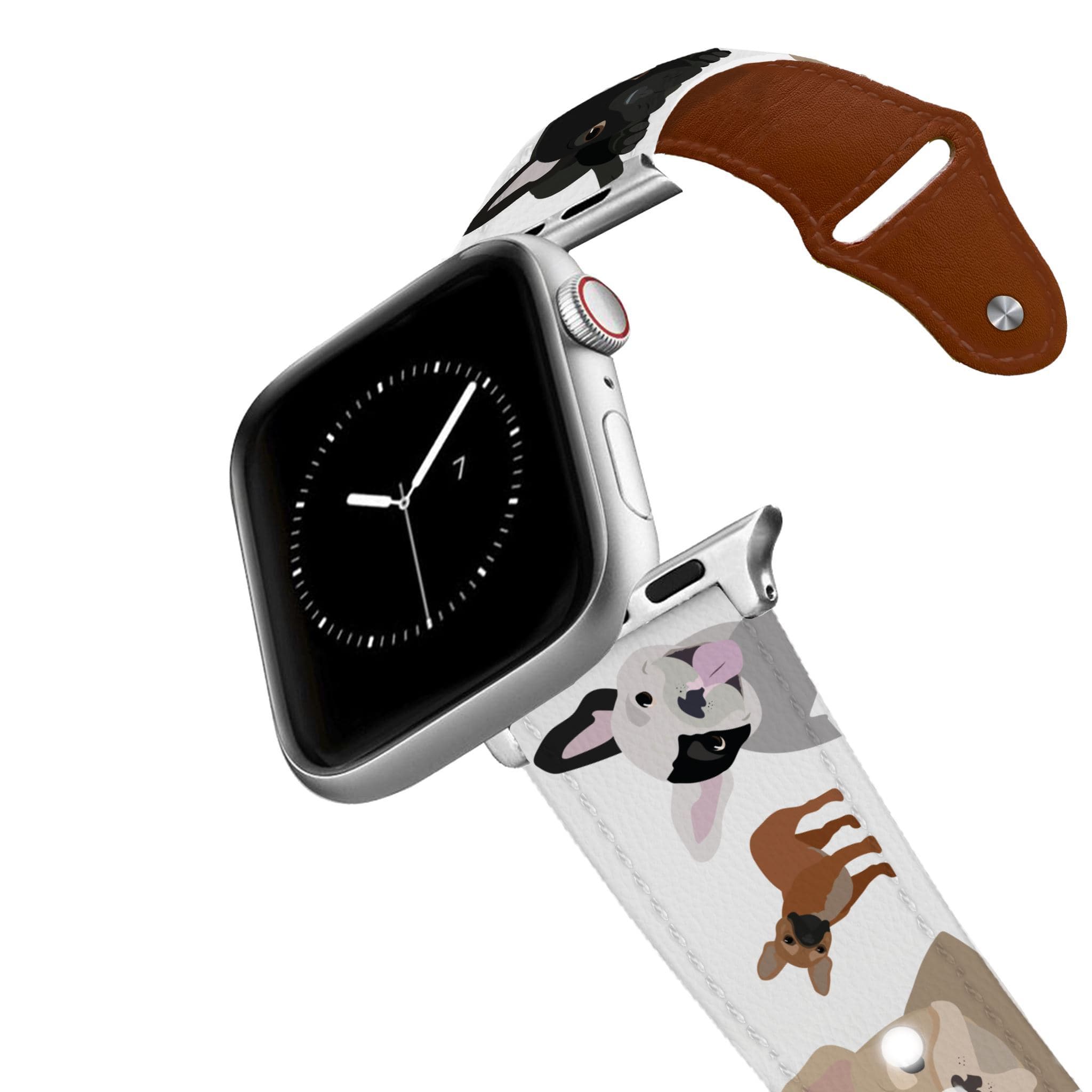 French Bulldog Leather Apple Watch Band Apple Watch Band - Leather C4 BELTS