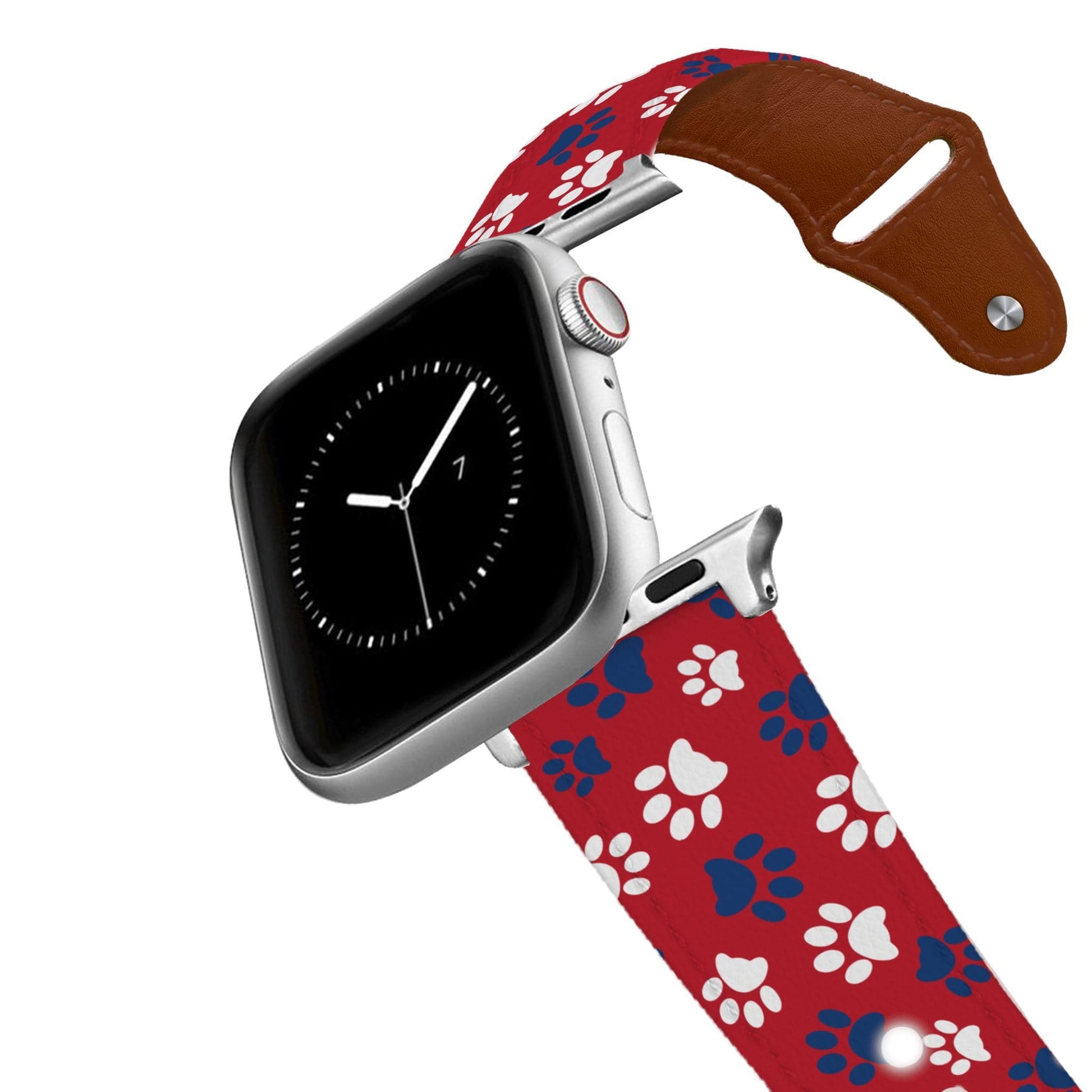 Pawtriot Red Leather Apple Watch Band Apple Watch Band - Leather C4 BELTS