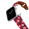 Pawtriot Red Leather Apple Watch Band Apple Watch Band - Leather C4 BELTS