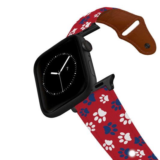 Pawtriot Red Leather Apple Watch Band Apple Watch Band - Leather C4 BELTS