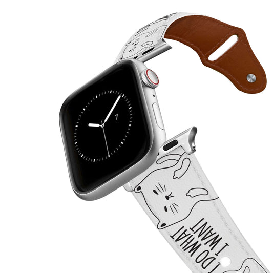 I Do What I Want Cat Leather Apple Watch Band Apple Watch Band - Leather C4 BELTS