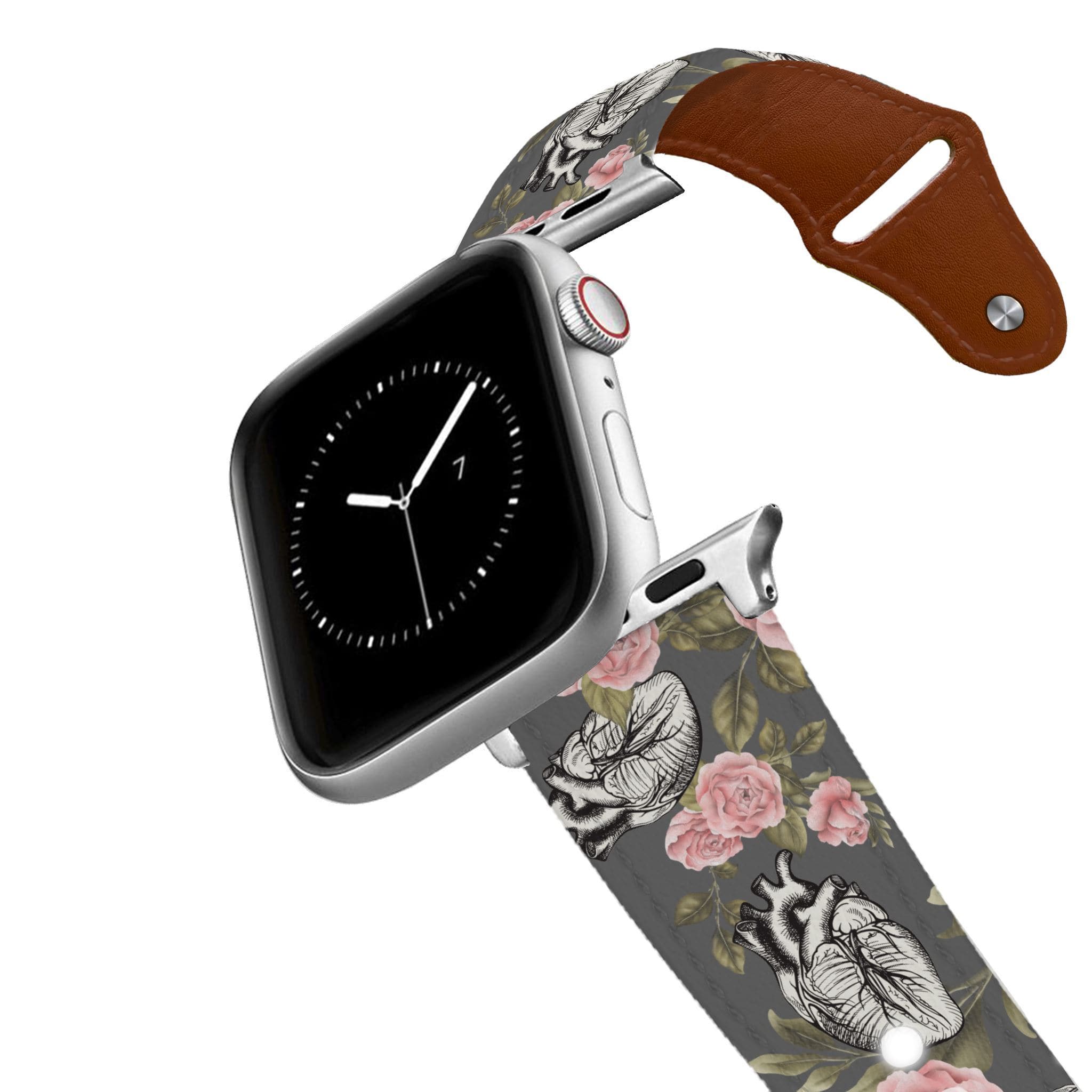 Hearts And Flowers Leather Apple Watch Band Apple Watch Band - Leather C4 BELTS