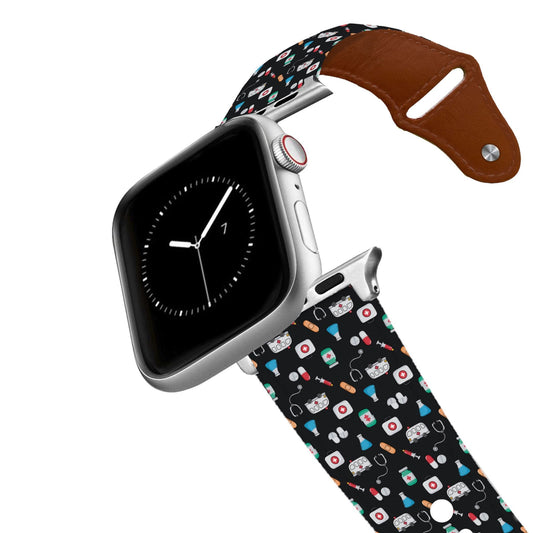 Medicine Black Leather Apple Watch Band Apple Watch Band - Leather C4 BELTS