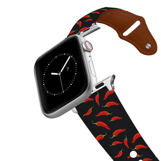 Peppers Black Leather Apple Watch Band Apple Watch Band - Leather C4 BELTS