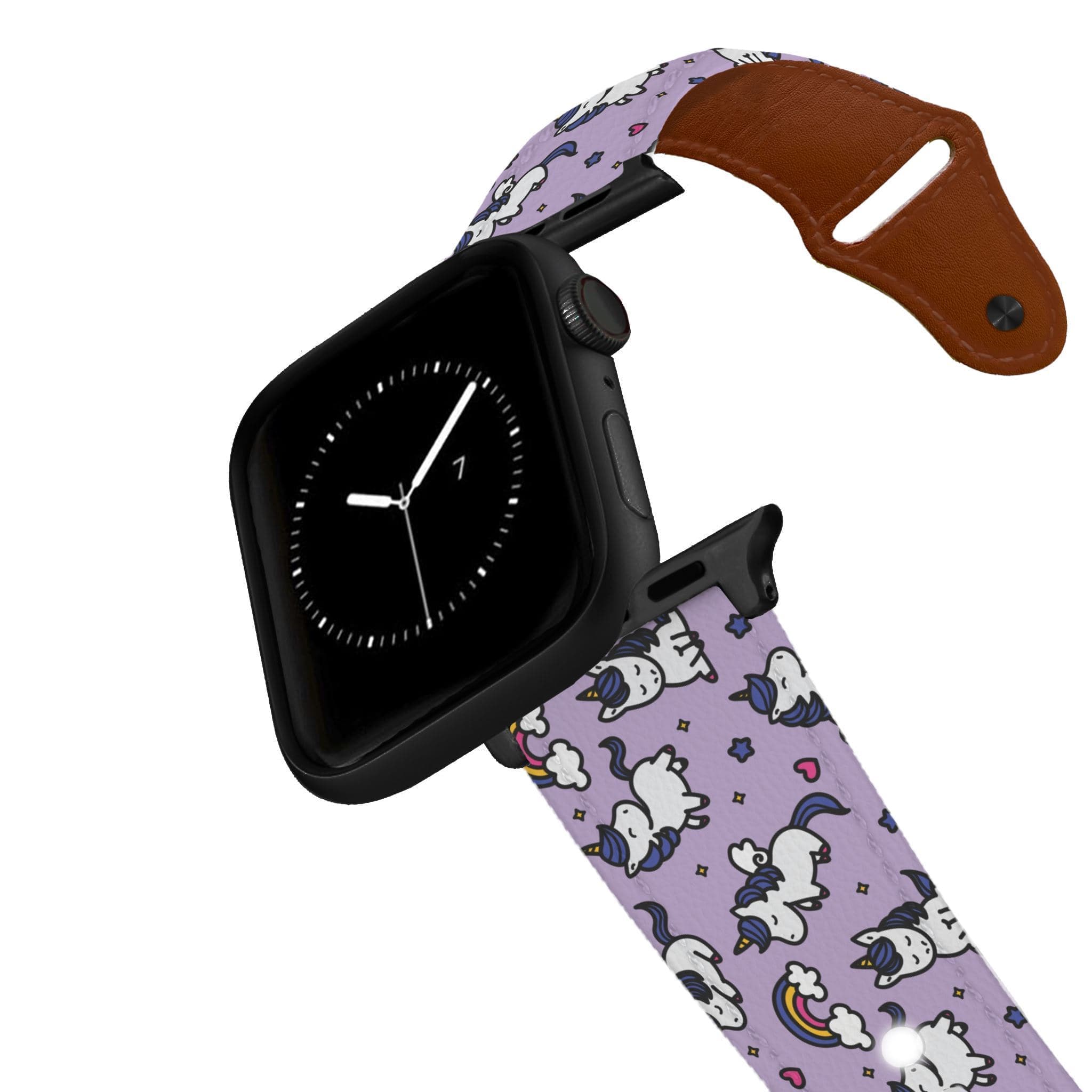 Unicorn Bed Time Leather Apple Watch Band C4