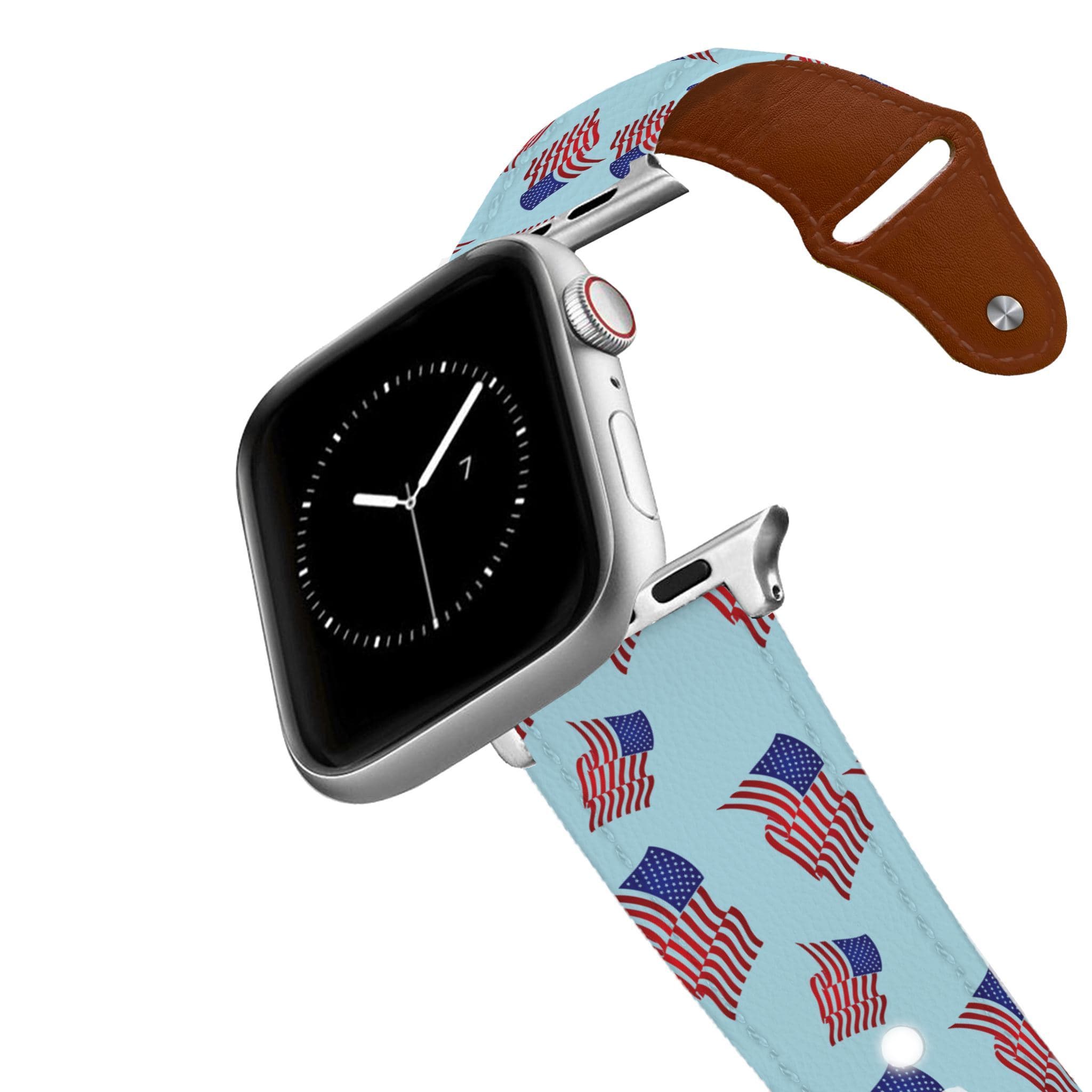 The Red White and Blue Leather Apple Watch Band Apple Watch Band - Leather C4 BELTS