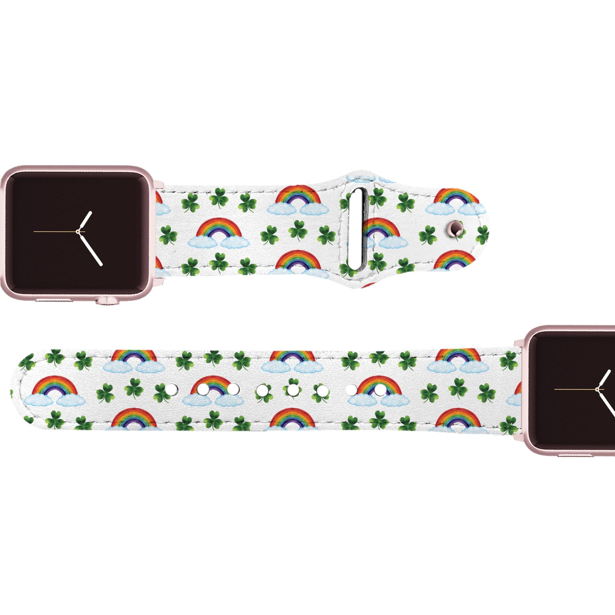 Shamrocks and Rainbows Leather Apple Watch Band Apple Watch Band - Leather C4 BELTS