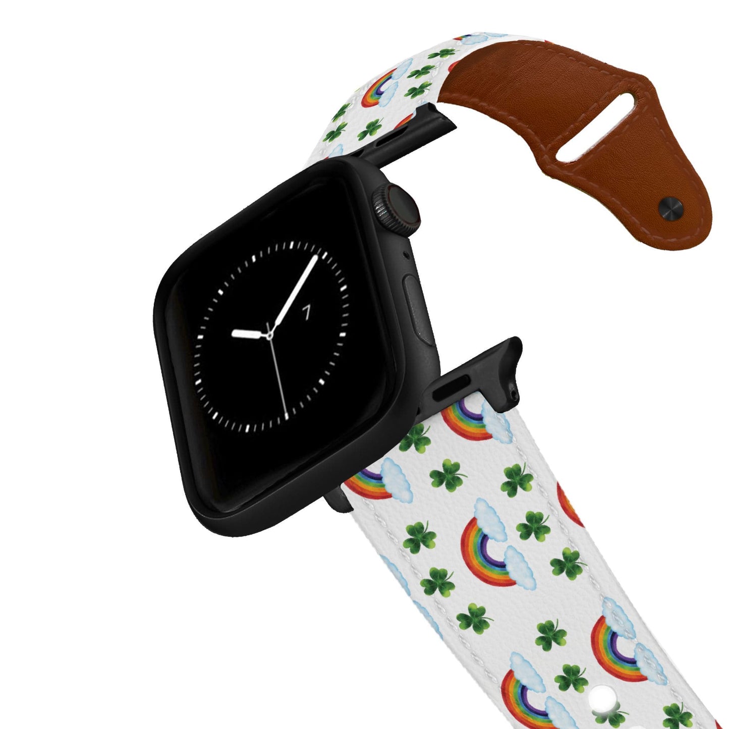 Shamrocks and Rainbows Leather Apple Watch Band Apple Watch Band - Leather C4 BELTS
