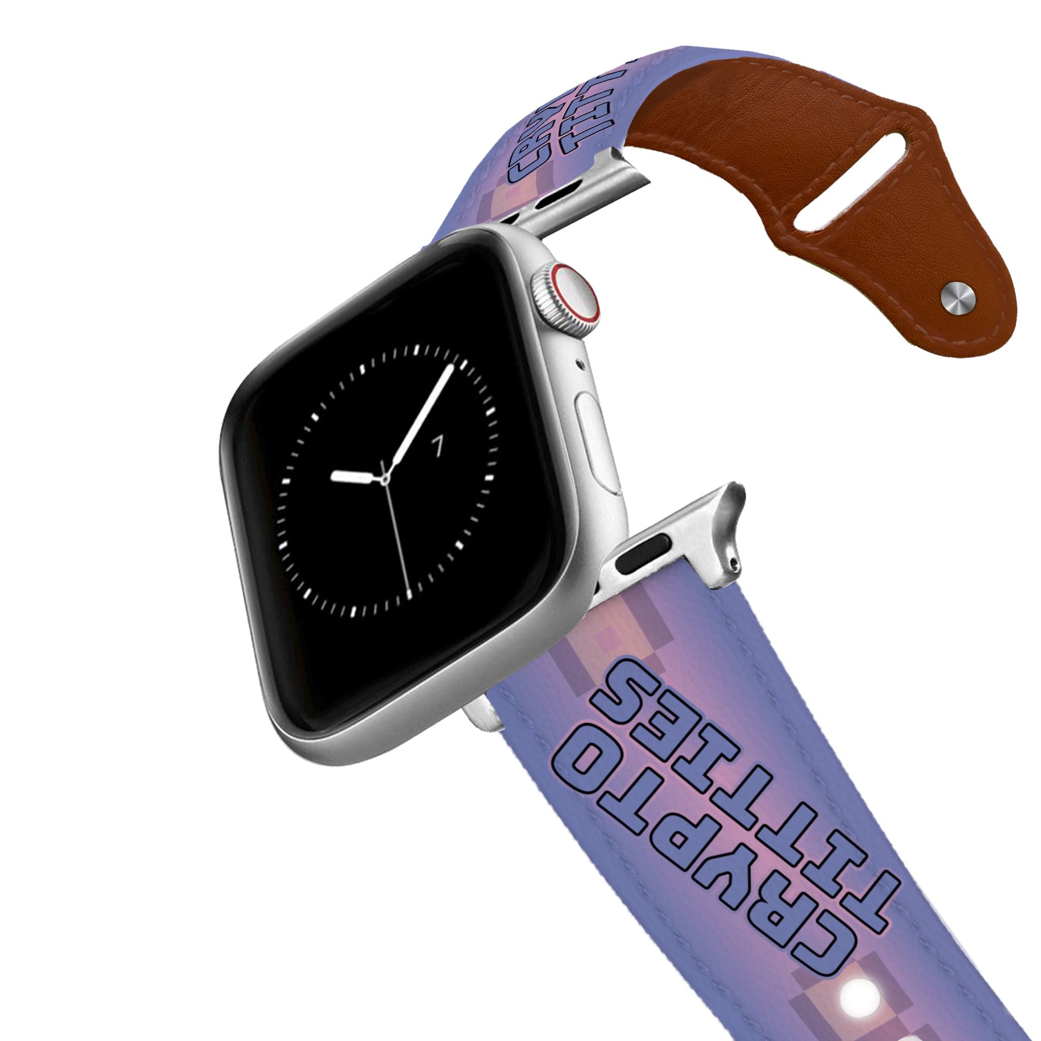 Crypto Titties - Purple Crypto Titties Logo Leather Apple Watch Band Apple Watch Band - Leather C4 BELTS