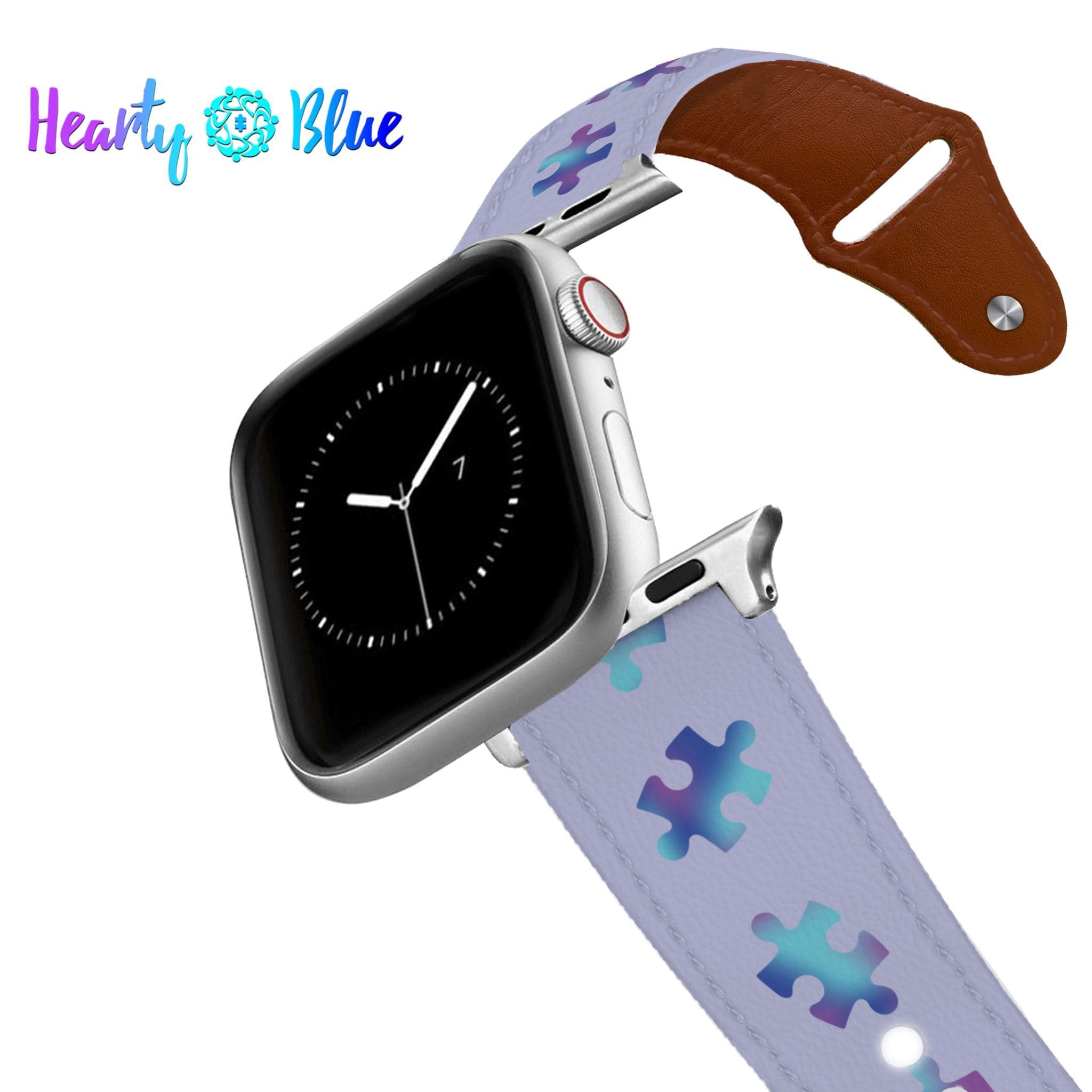 Heart Blue Leather Apple Watch Band Apple Watch Band - Leather C4 BELTS