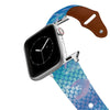 Mermaid Life - Hypnotic Scales Blue Leather Apple Watch Band Apple Watch Band - Leather C4 BELTS