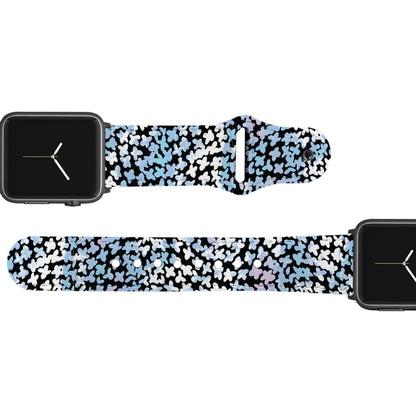 SanSoleil™ - Forget Me Not Blue Leather Apple Watch Band Apple Watch Band - Leather C4 BELTS