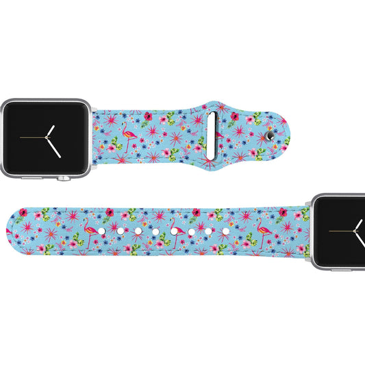 Spunkwear - Flamingos Leather Apple Watch Band Apple Watch Band - Leather C4 BELTS