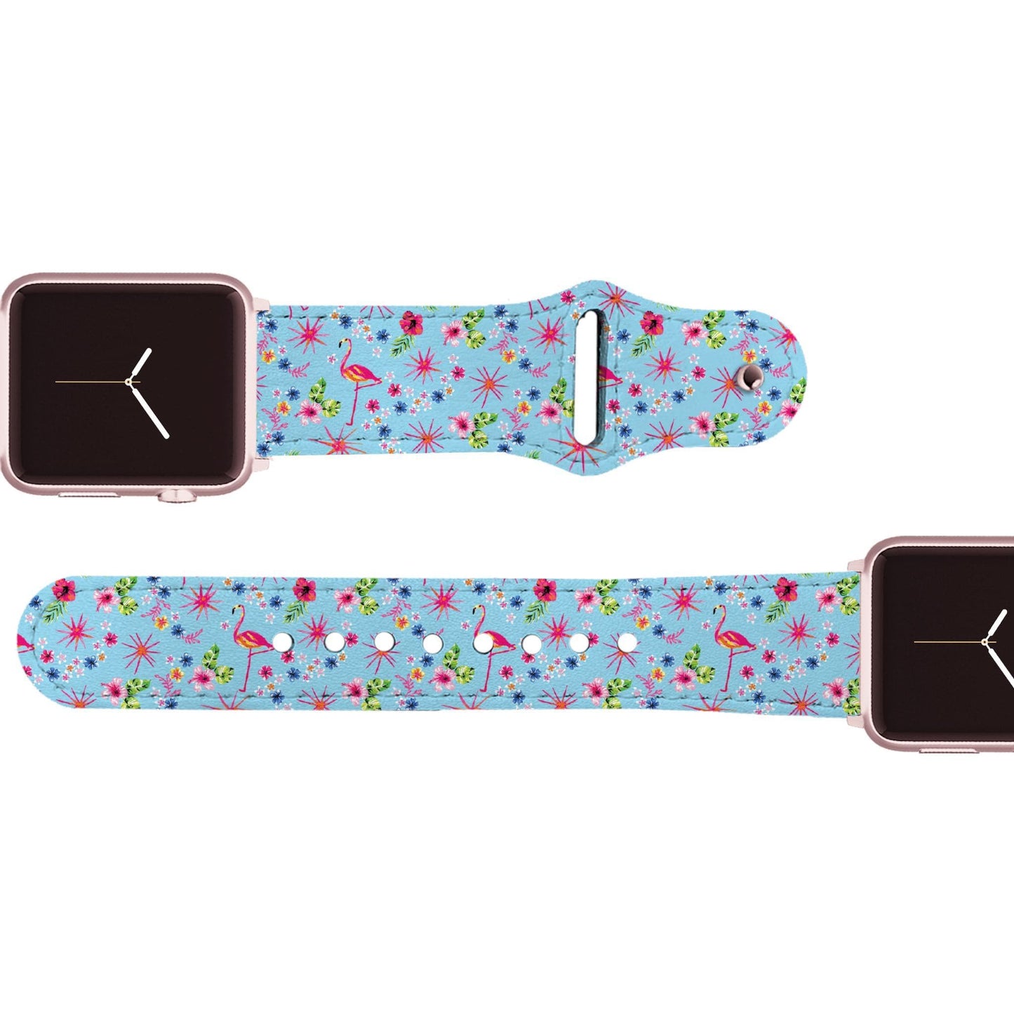 Spunkwear - Flamingos Leather Apple Watch Band Apple Watch Band - Leather C4 BELTS