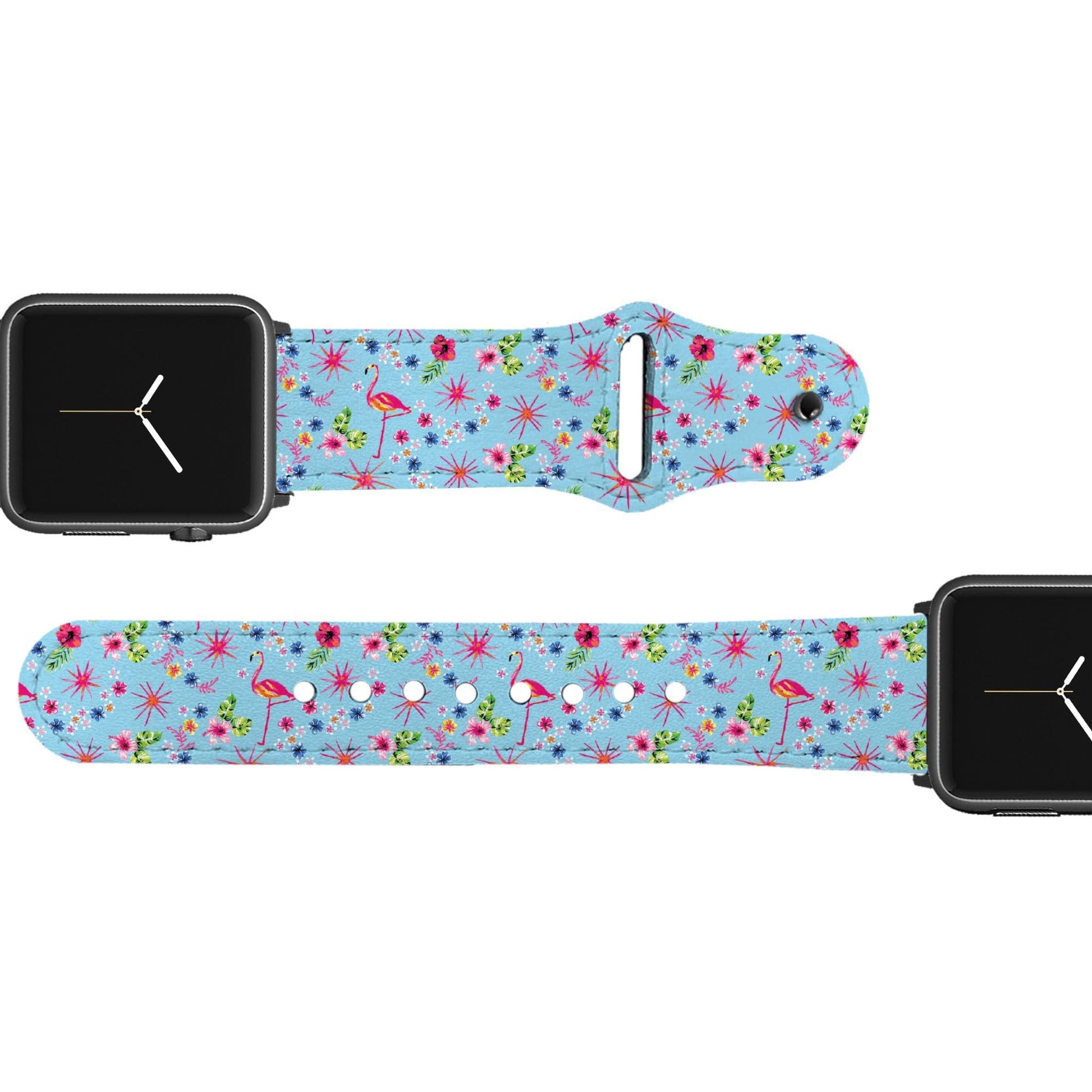 Spunkwear - Flamingos Leather Apple Watch Band Apple Watch Band - Leather C4 BELTS