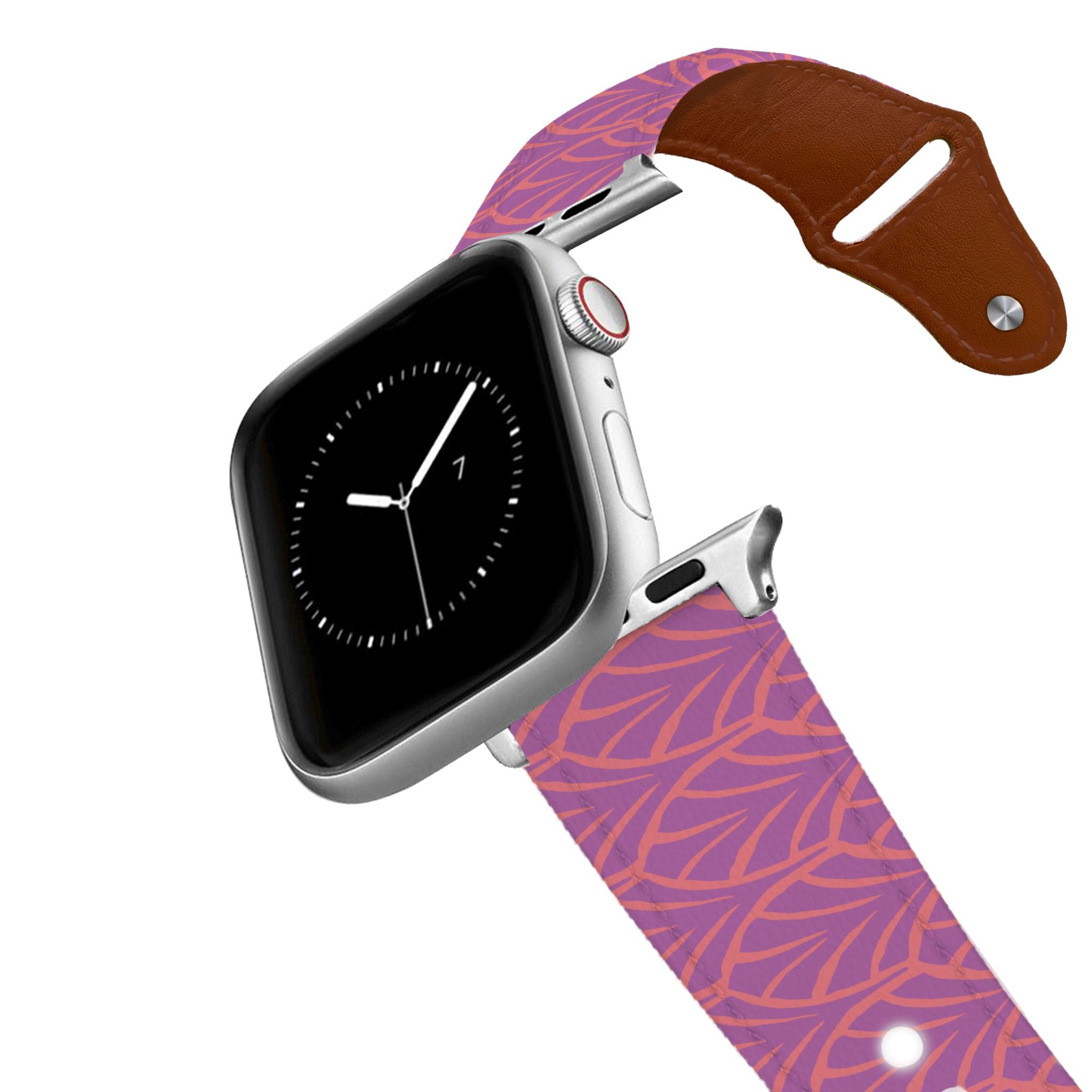 Spunkwear - Geo Palm Salmon Leather Apple Watch Band Apple Watch Band C4 BELTS