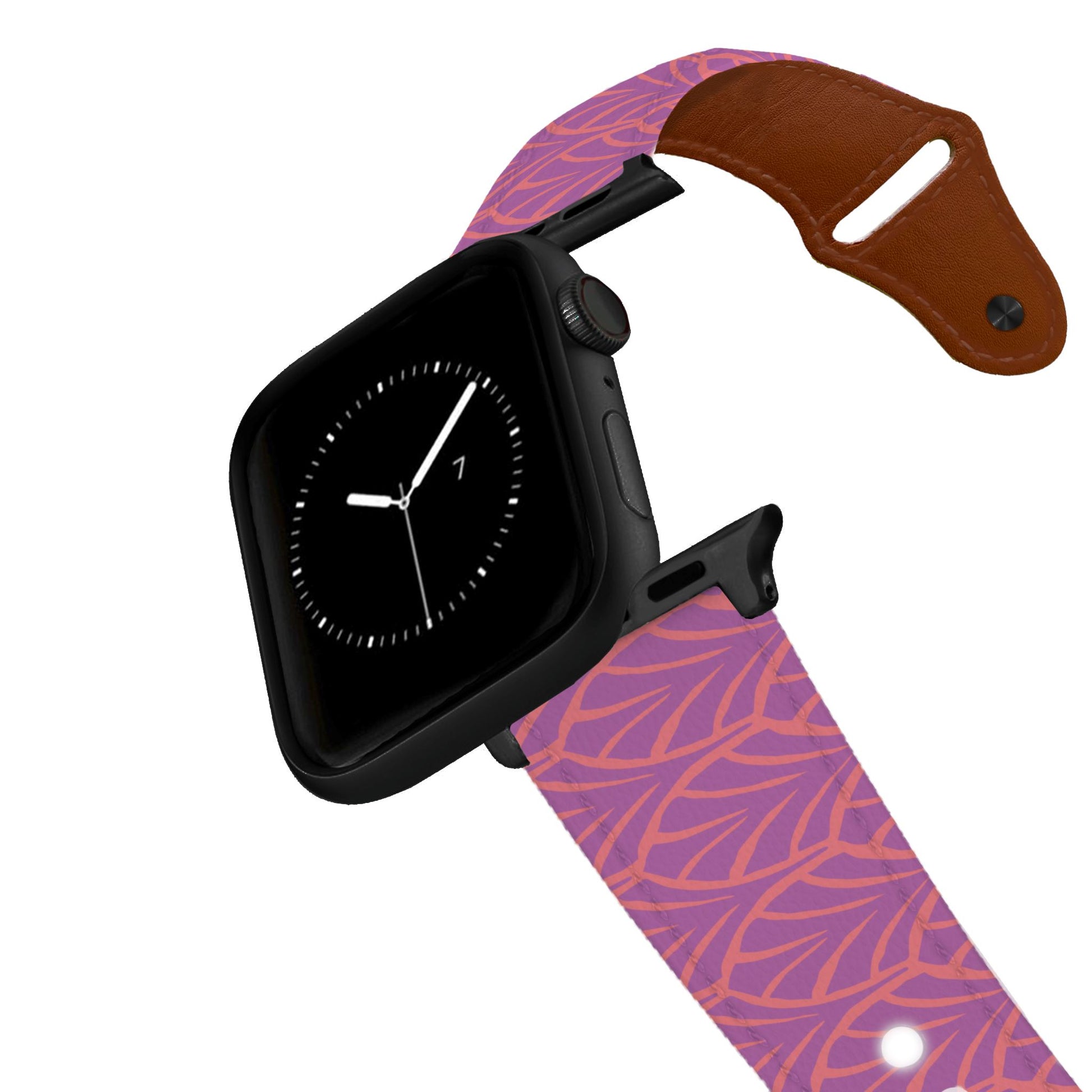 Spunkwear - Geo Palm Salmon Leather Apple Watch Band Apple Watch Band C4 BELTS