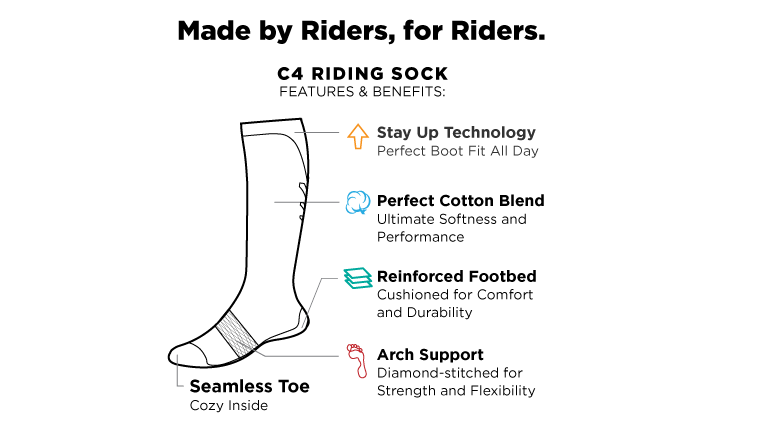 High Performance Riding Socks - Grey socks C4 BELTS